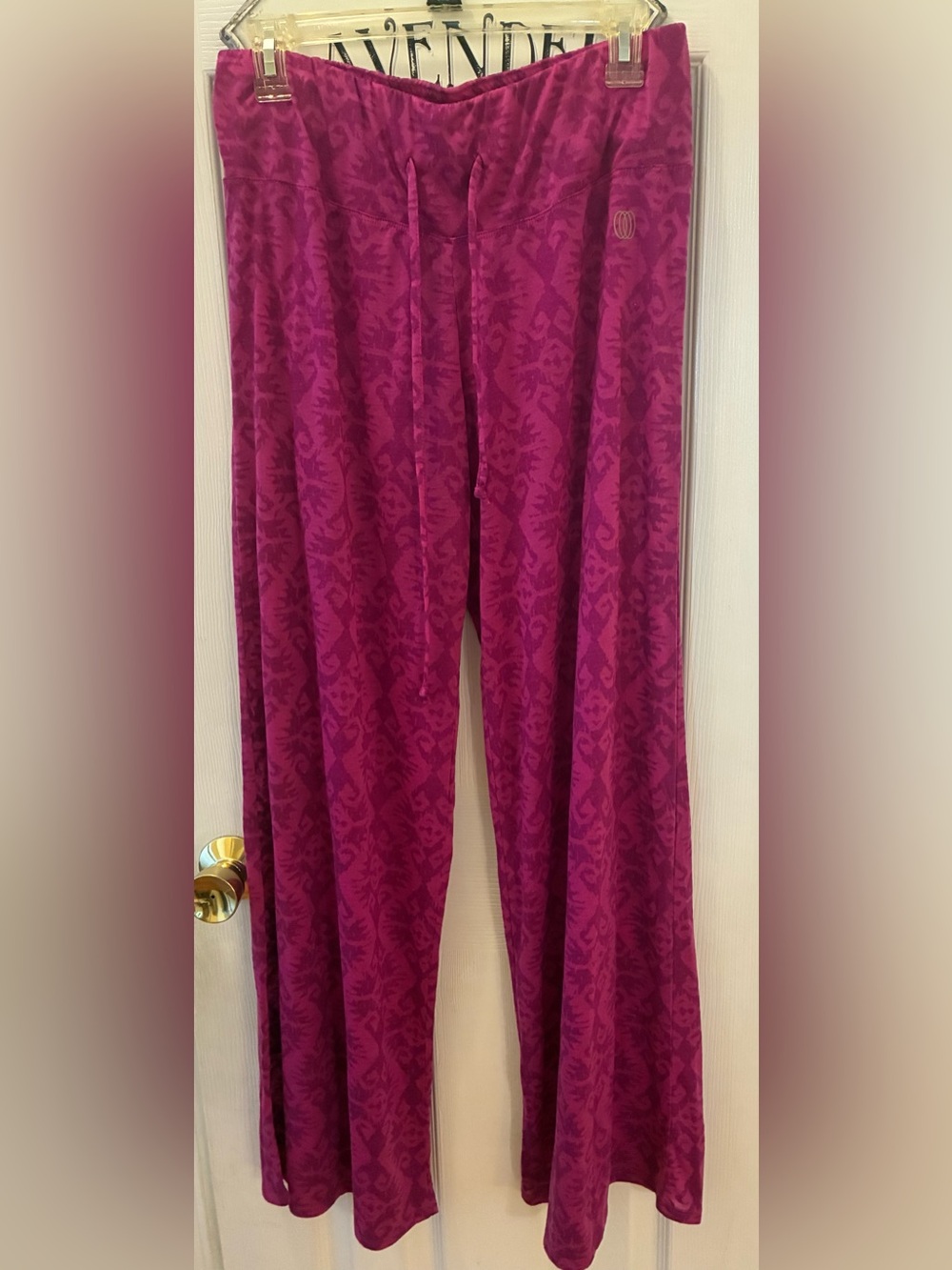 Balance Collection Fuchsia Patterned Wide-Leg Semi Sheer Pants
